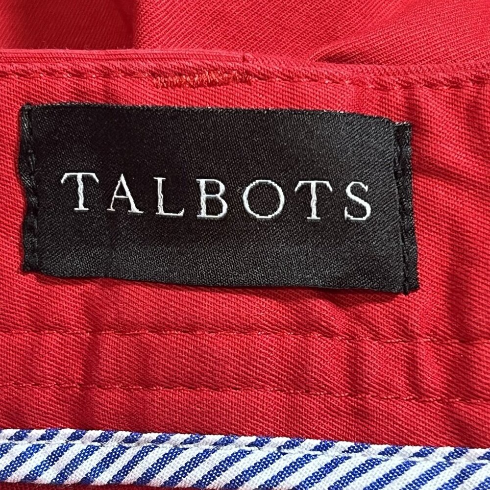Talbots Women’s Red Relaxed Chino Short Cuffs Petite Size 12 Stretch Christmas - Picture 3 of 12